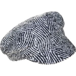 NINE WEST Thick Herringbone Wide Brim Newsboy Hat